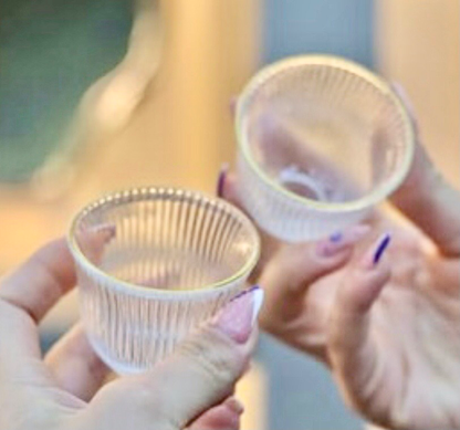 Glass Coffee Cups (Gold Rim)