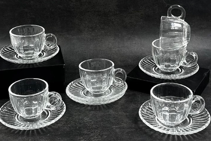 Glass Coffee Cups With Saucers