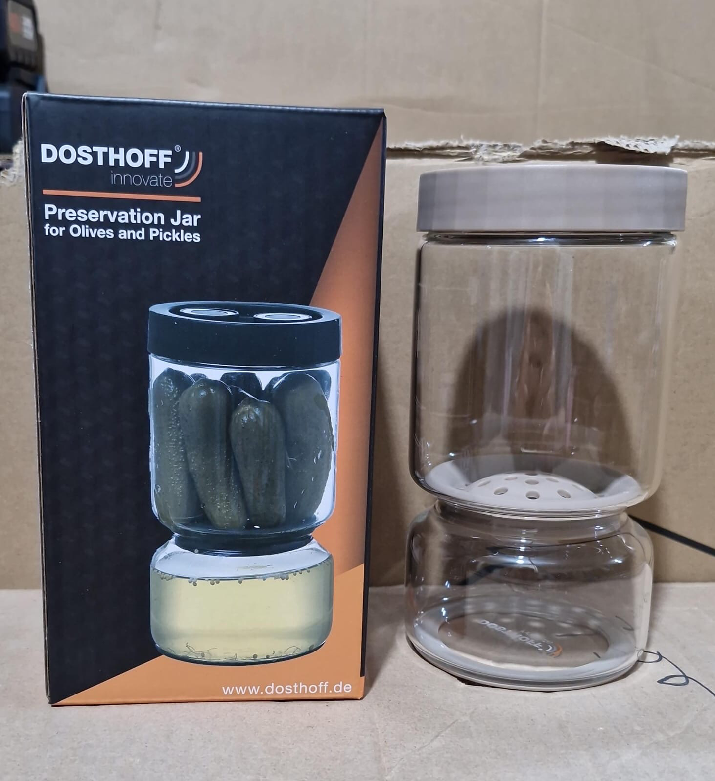 Olive Glass Flip Jar (900ml)