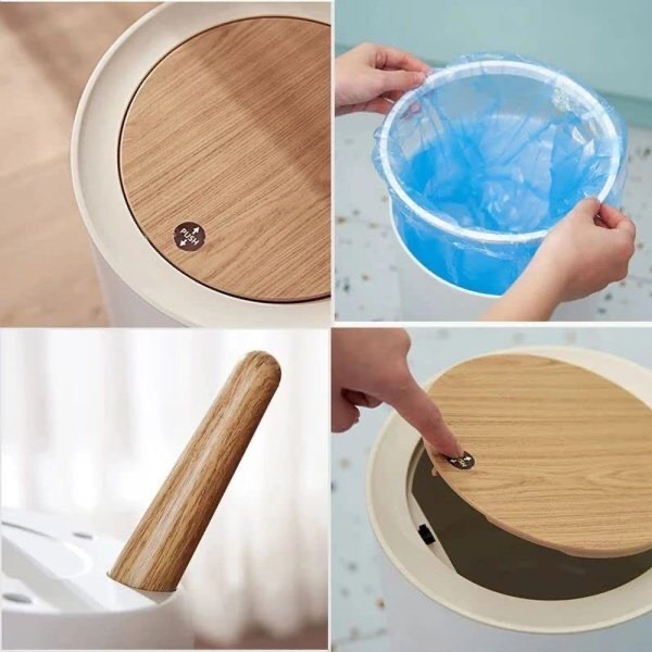 Push Up Lid Trashbin (Round)