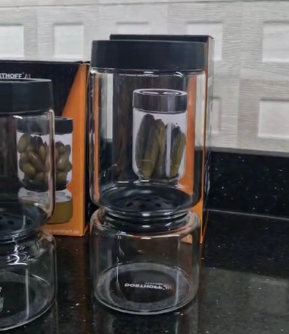 Olive Glass Flip Jar (1140ml)