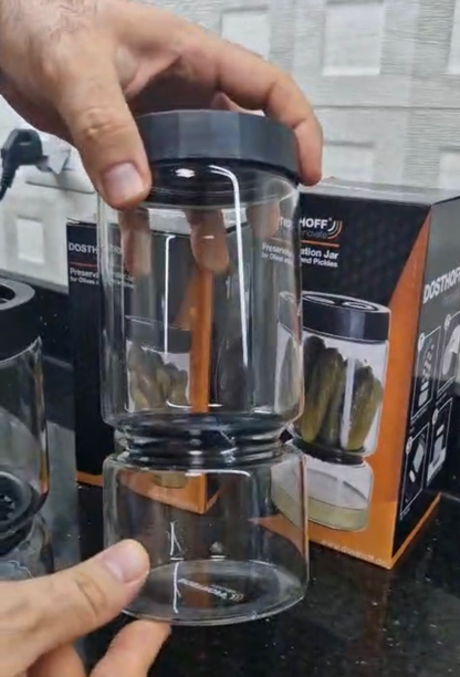 Olive Glass Flip Jar (1140ml)
