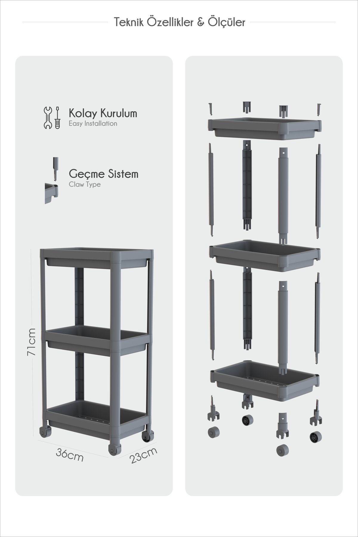 3-Tier Shelving Unit (OM-0626)
