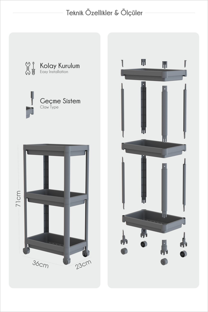 3-Tier Shelving Unit (OM-0626)