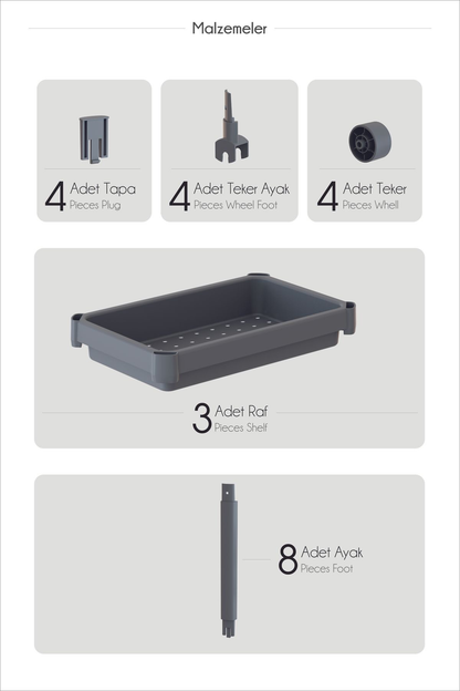 3-Tier Shelving Unit (OM-0626)