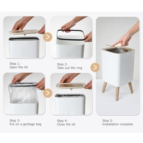 Push Up Lid Trashbin (Square)