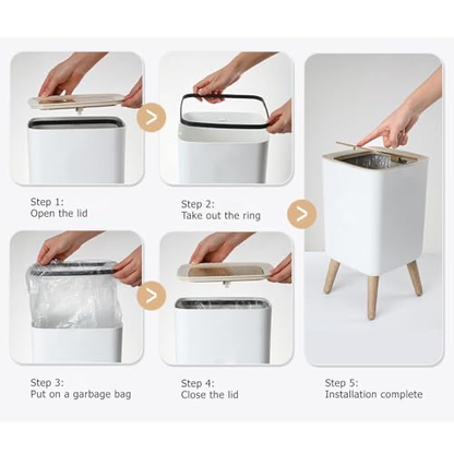 Push Up Lid Trashbin (Square)