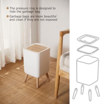 Push Up Lid Trashbin (Square)