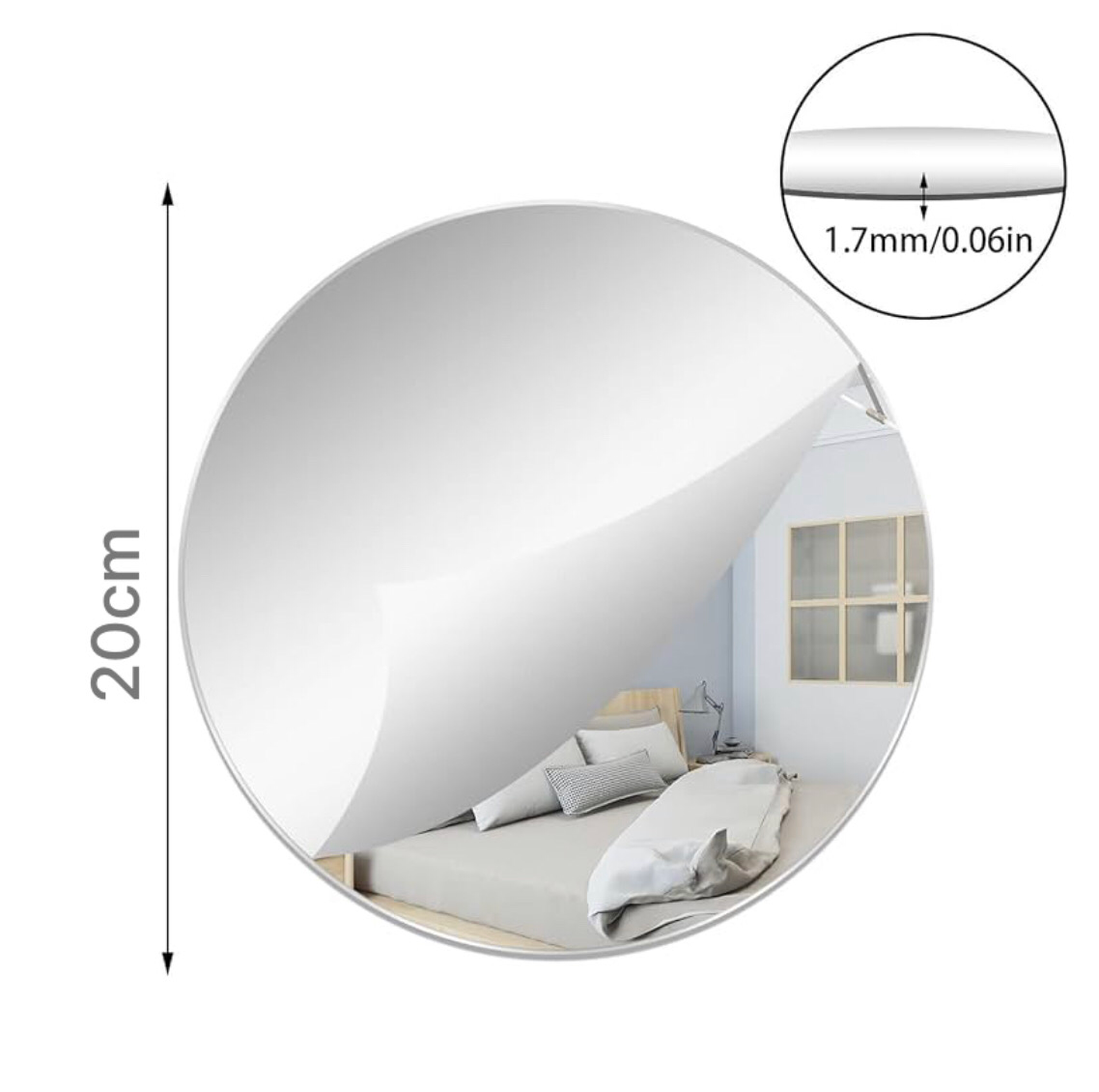 Round Mirror Sheet 20cm (860-16)