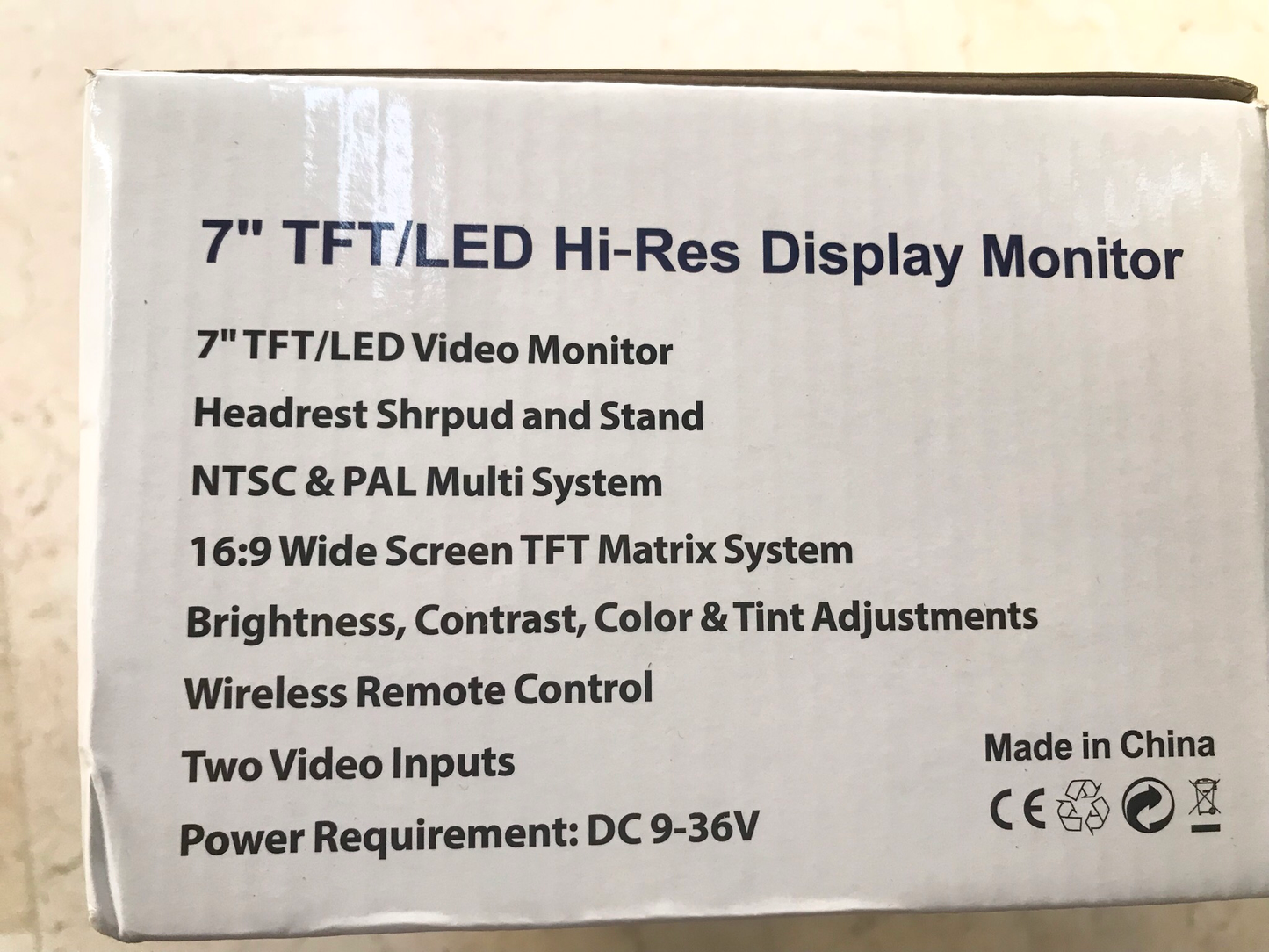 7” Display Monitor