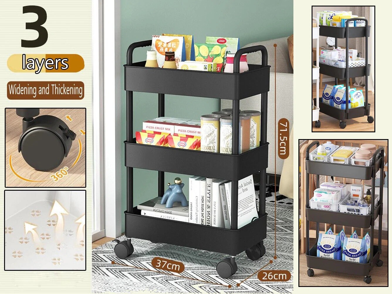 3-Tier Rack Trolley (294-3)