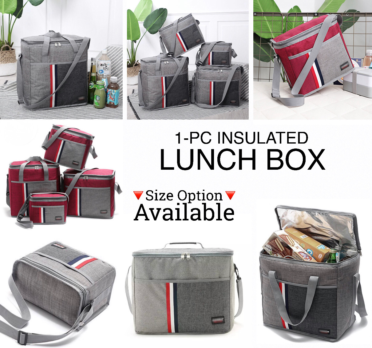 Insulated Lunch Bag (Burgundy)