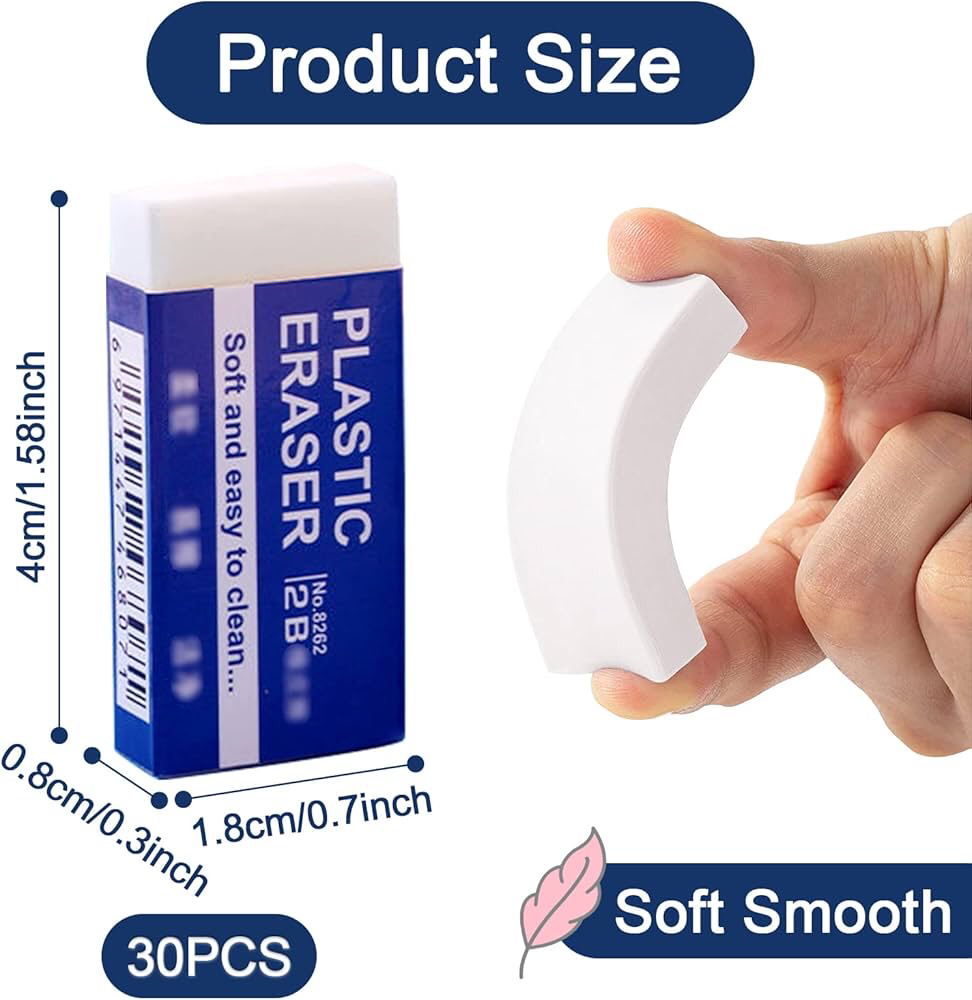 30-Pcs Erasers (2B)