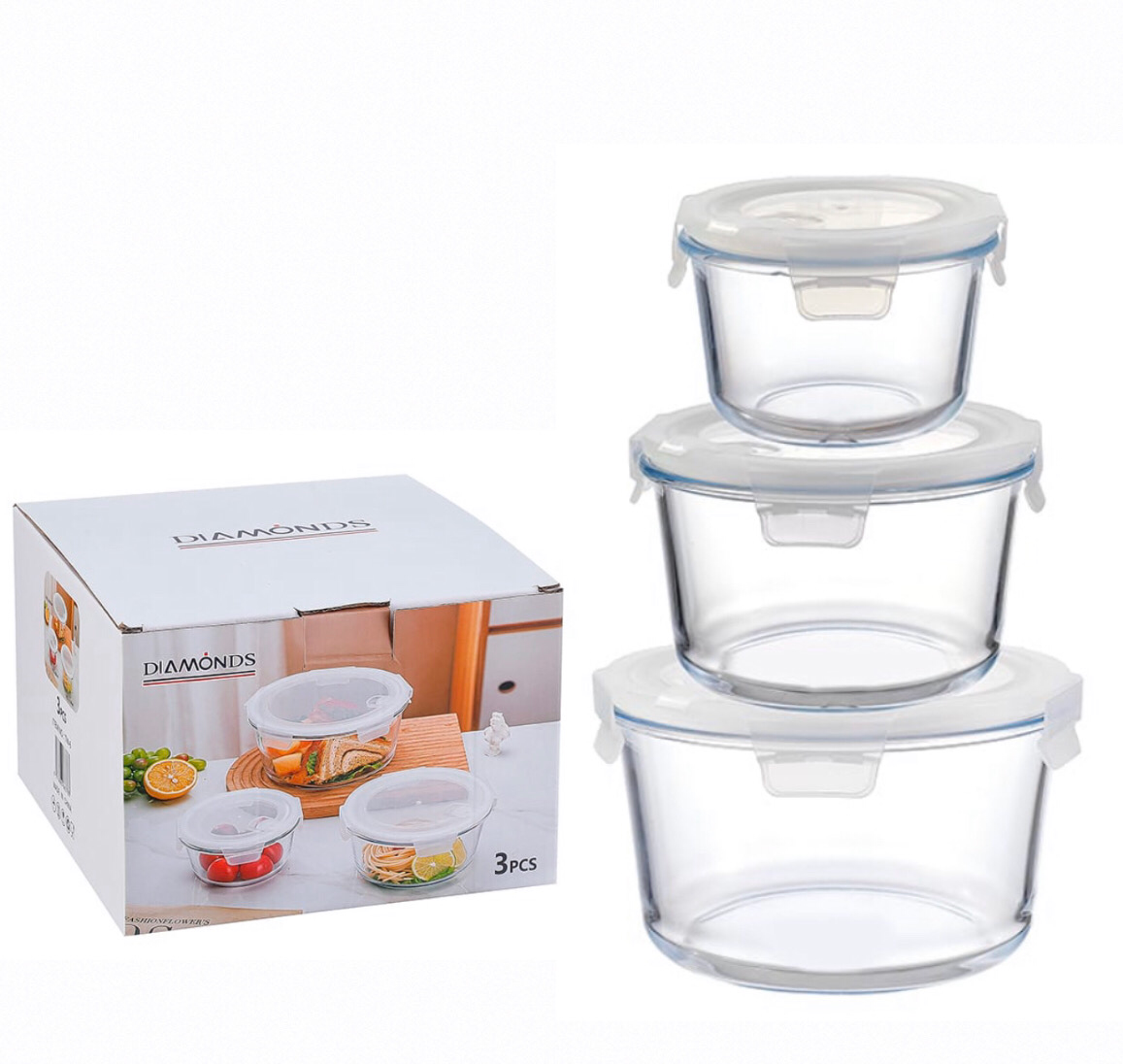 3-Pcs Glass Bowls (MA-647)