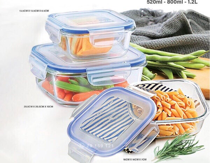 3-Pcs Glass Containers