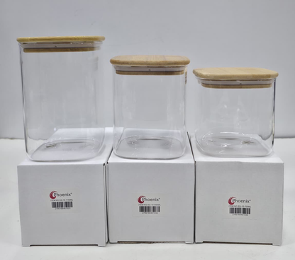 “Phoenix” Square Spice Glass Jar