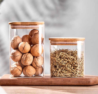 “Phoenix” Square Spice Glass Jar