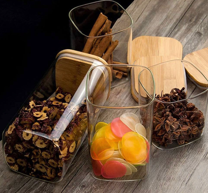 “Phoenix” Square Spice Glass Jar