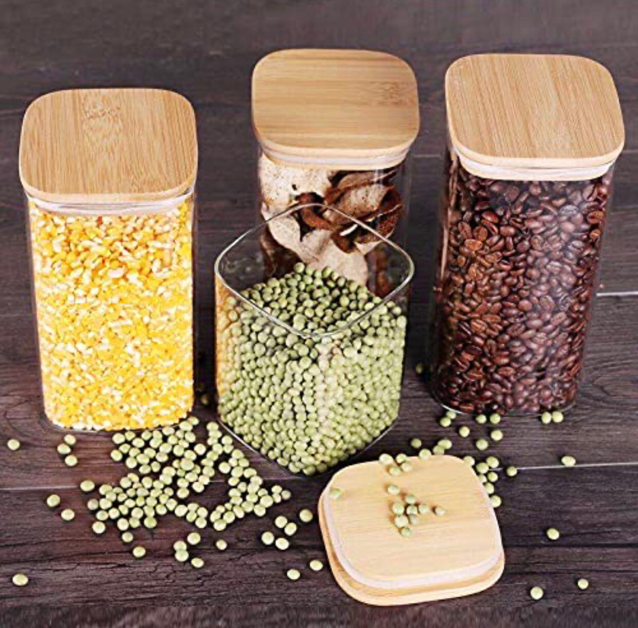 “Phoenix” Square Spice Glass Jar