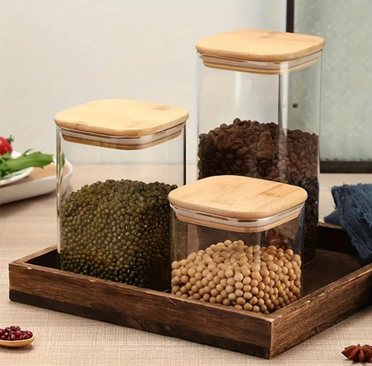 “Phoenix” Square Spice Glass Jar