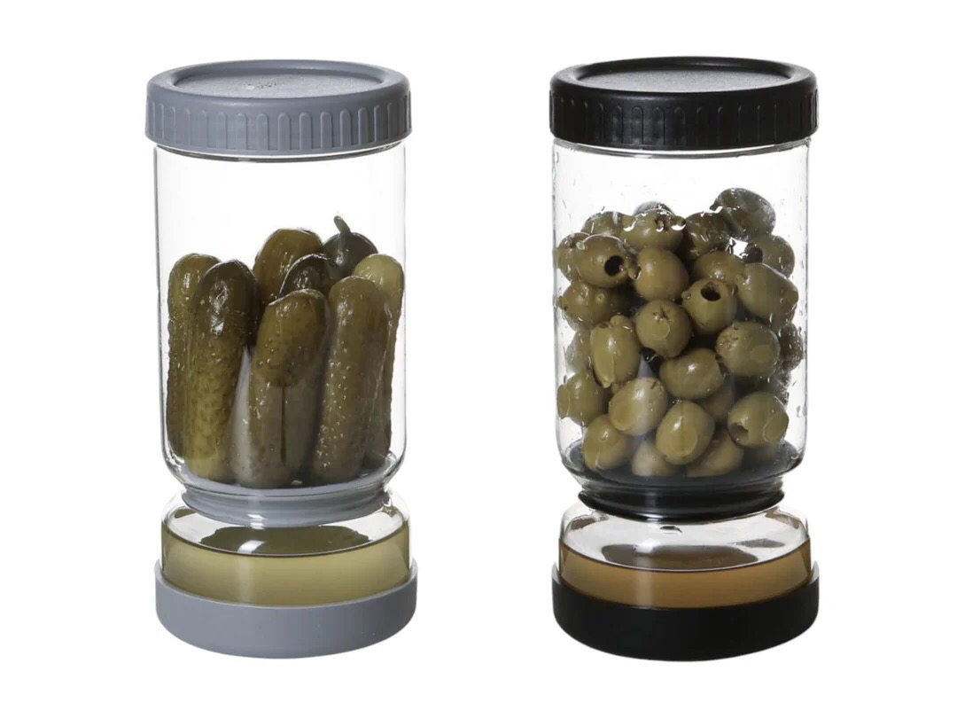 Olive Glass Flip Jar (900ml)