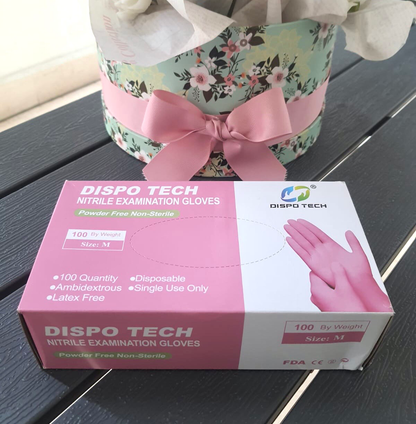 Pink Disposable Gloves (100-Pc)