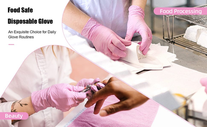 Pink Disposable Gloves (100-Pc)