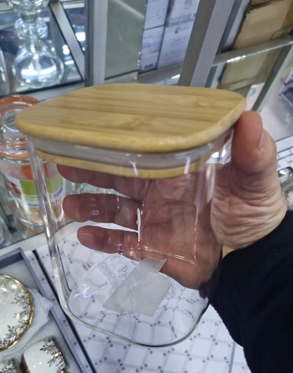 “Phoenix” Square Spice Glass Jar