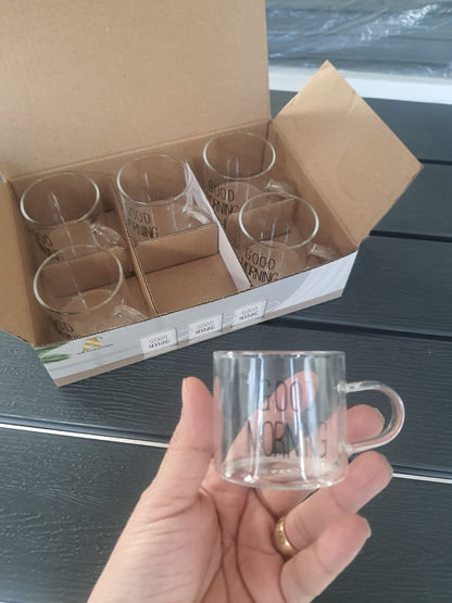 Coffee Cups x6 (Good Morning)