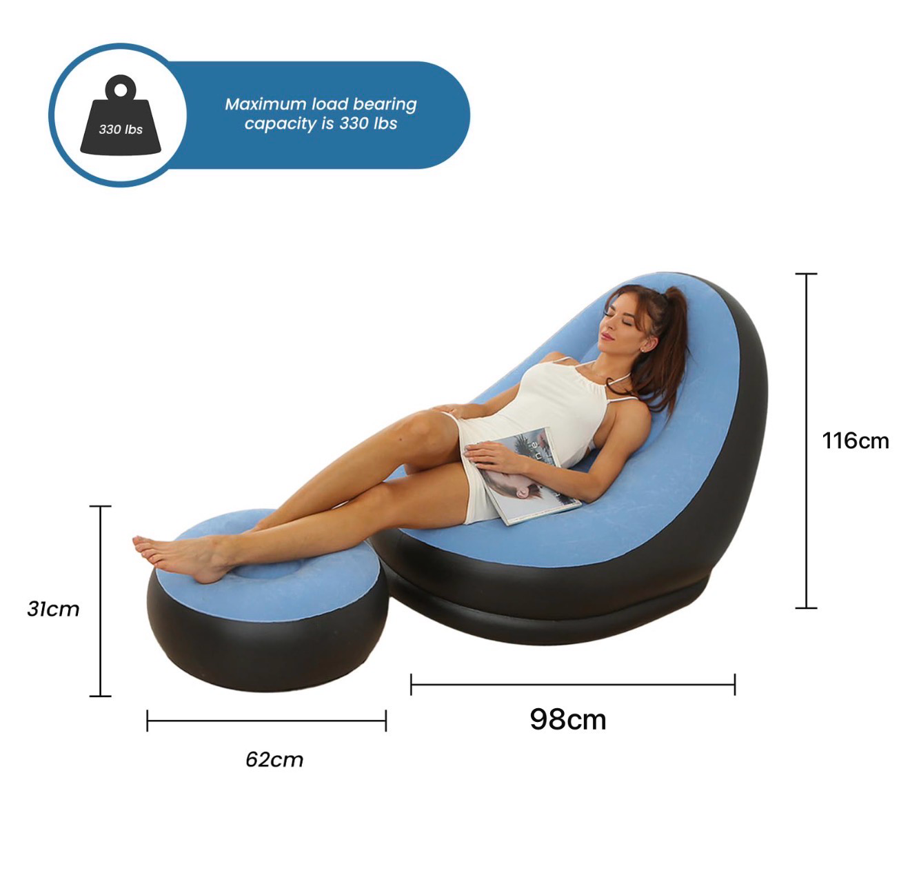 Inflatable Chair W/Stool