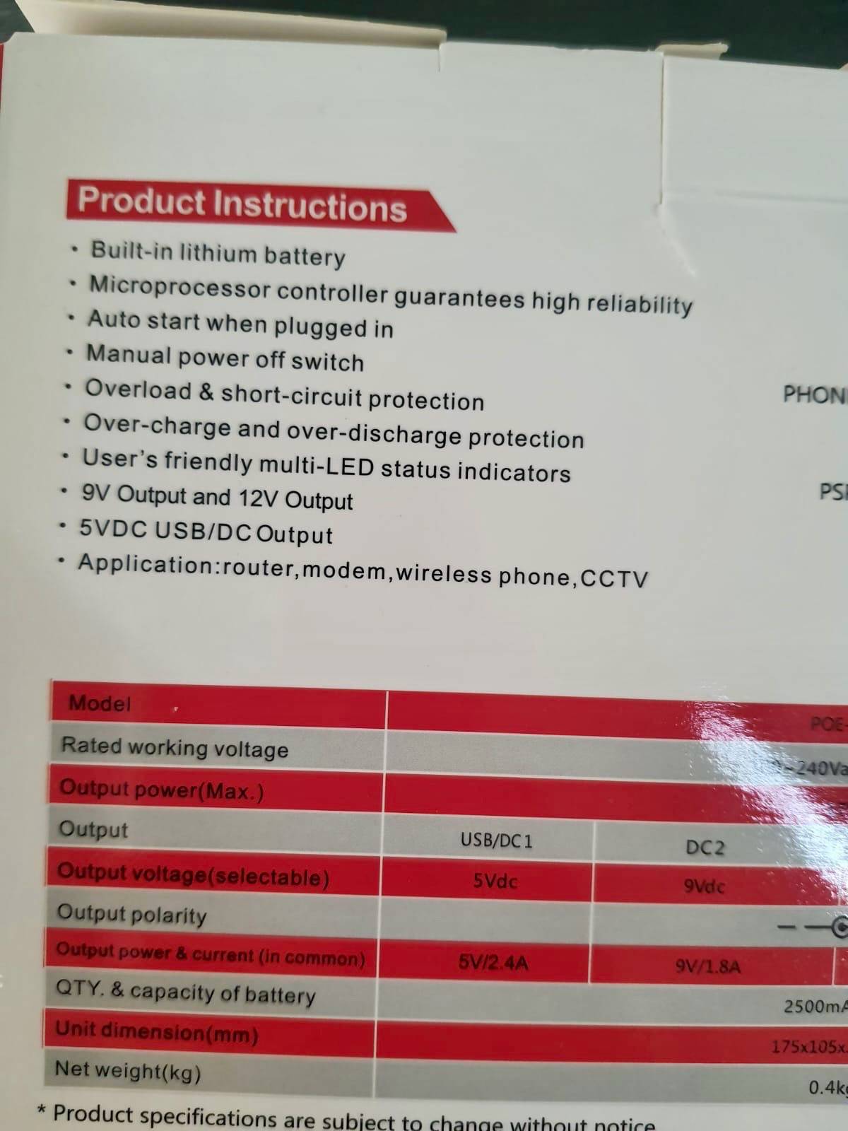 Mini DC UPS (POE-533L)
