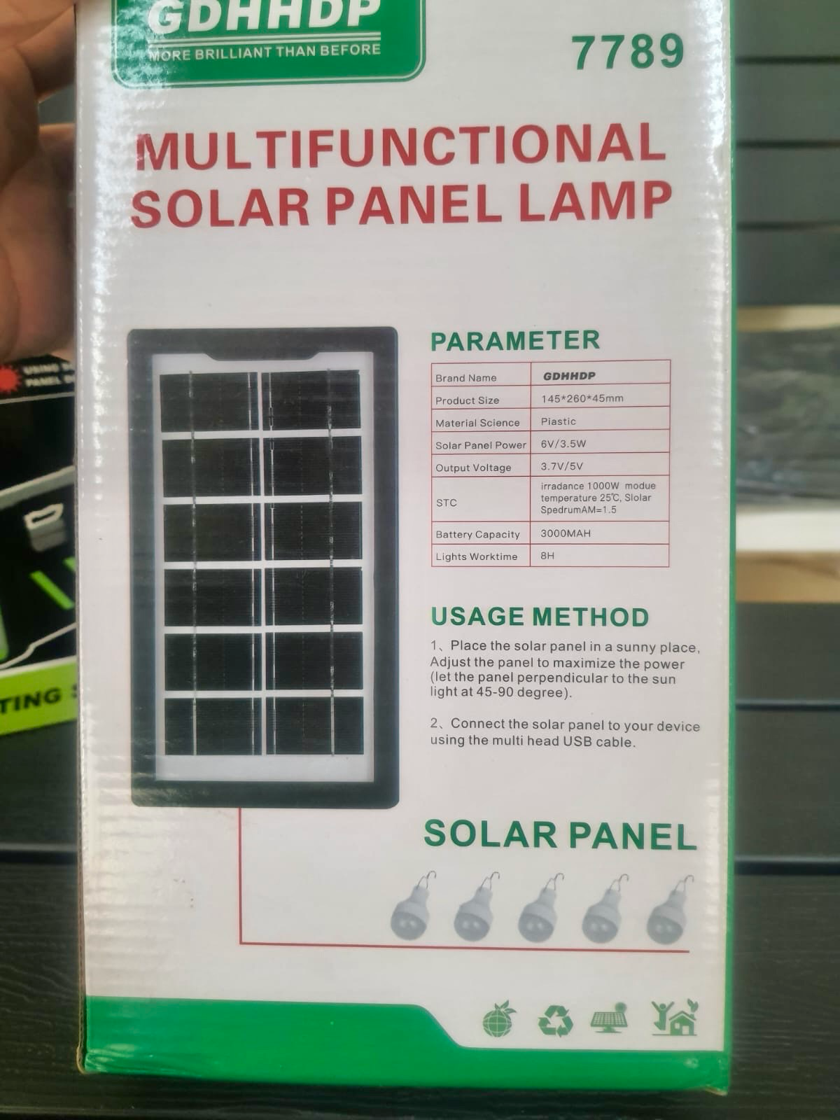 Solar Panel Lamp (7789)
