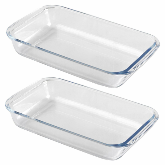 2-Pcs Rect. Glass Dishes (ZB-12A)