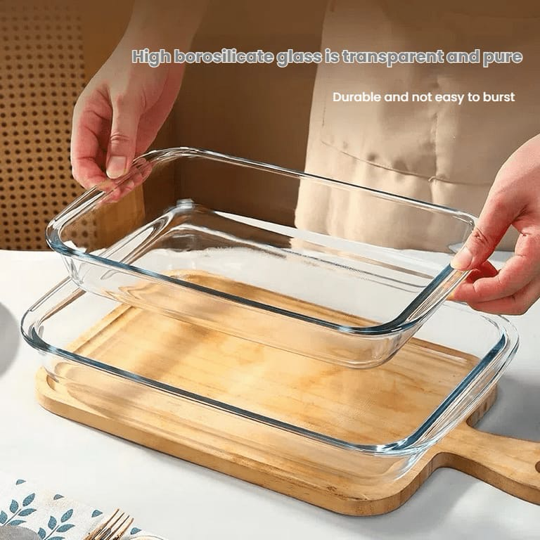 2-Pcs Rect. Glass Dishes (ZB-12A)