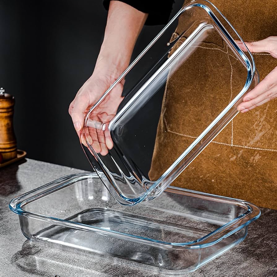 2-Pcs Rect. Glass Dishes (ZB-12A)