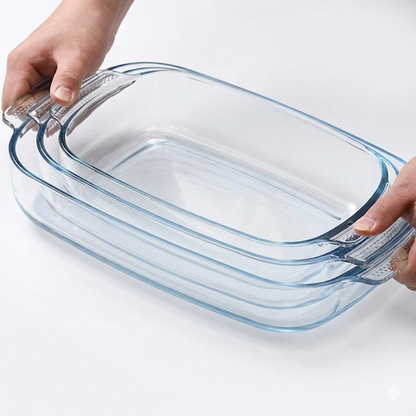3-Pcs Rect. Glass Dishes (ZB-26A)