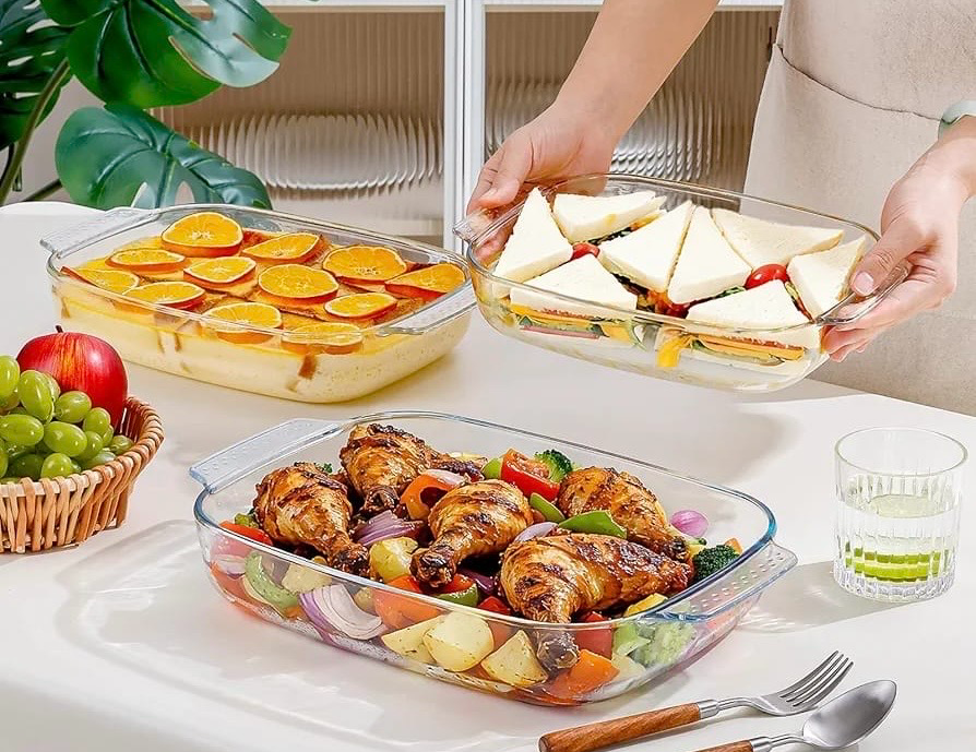3-Pcs Rect. Glass Dishes (ZB-26A)