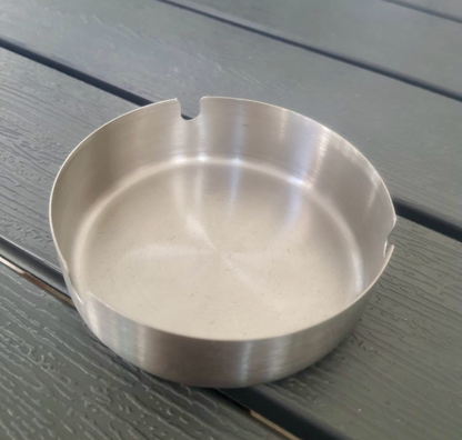 Round Silver Ashtray