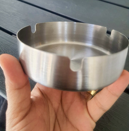 Round Silver Ashtray