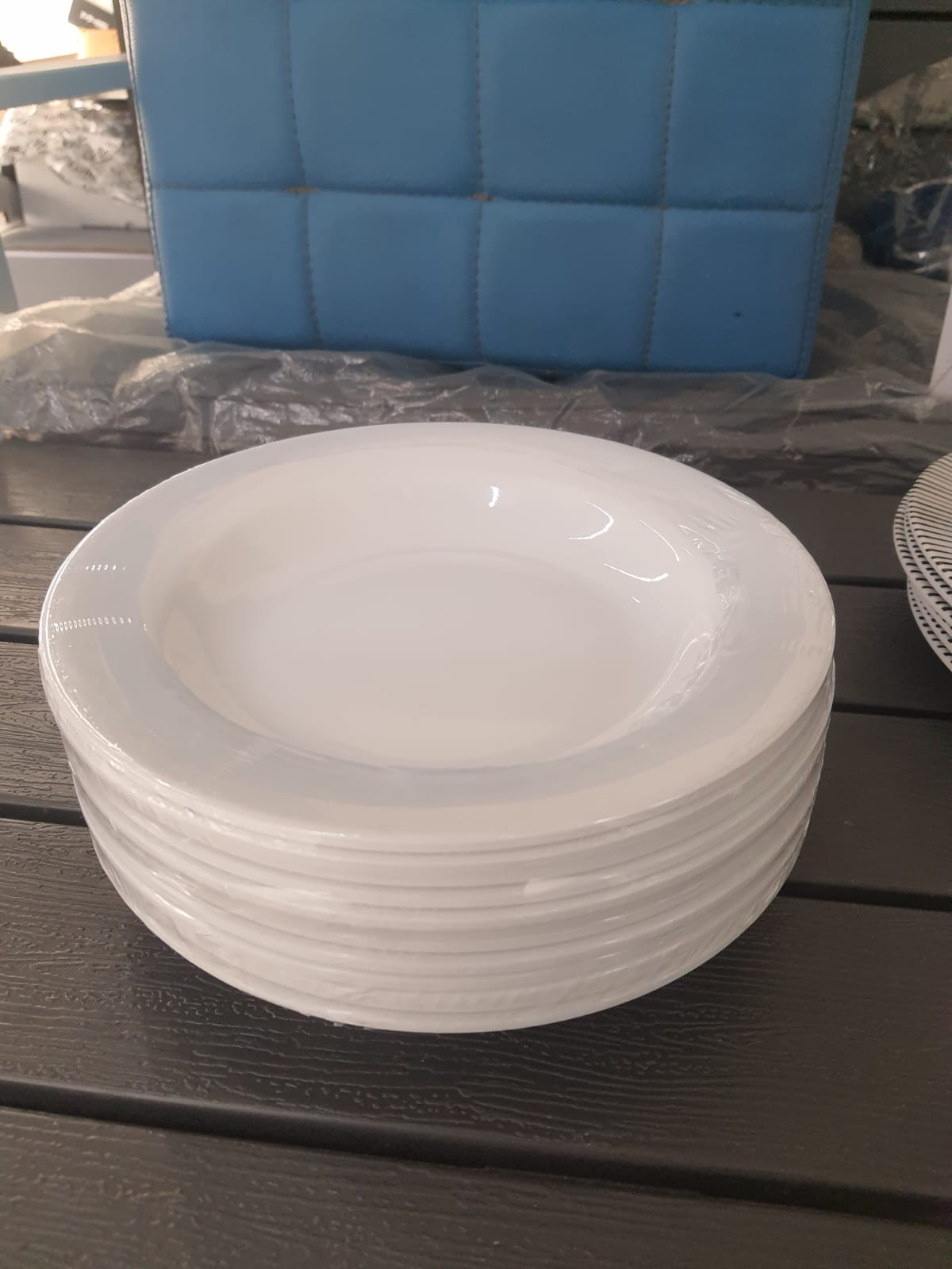 12-Pcs 9” Melamine Deep Dishes (White)