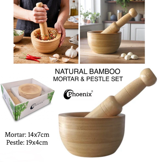 Bamboo Mortar & Pestle (ZB-PH05)