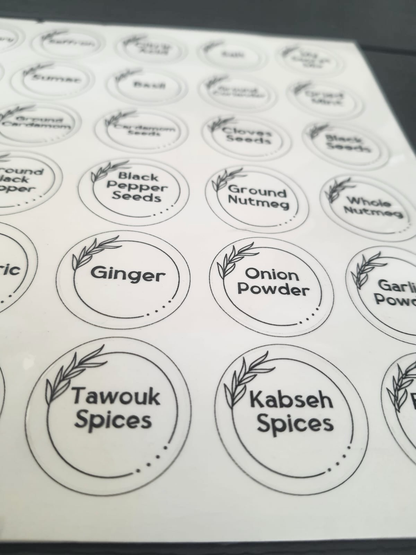 Spice Labels (English)
