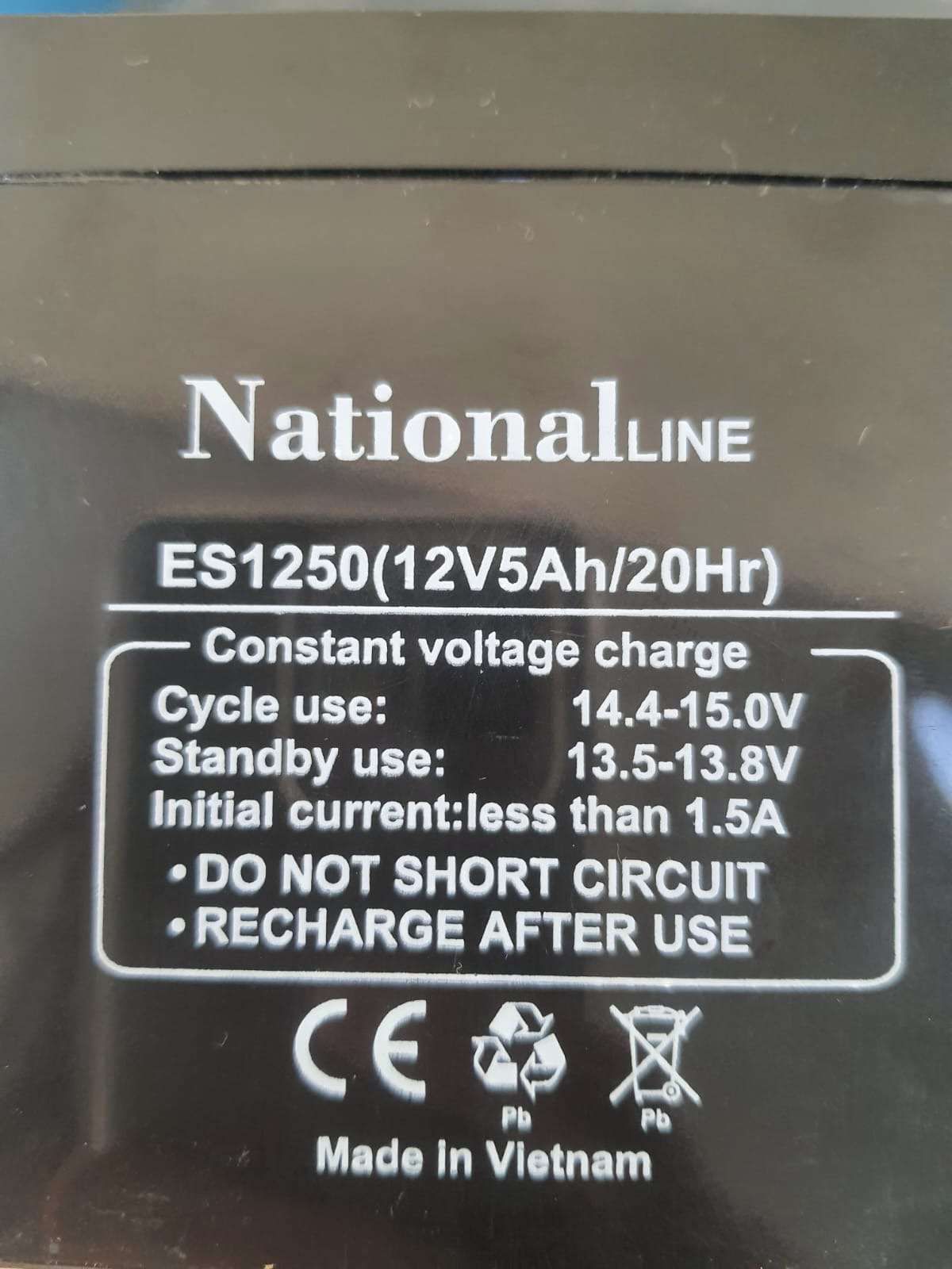 Sealed Battery (ES1250)