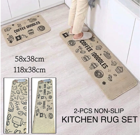 2-Pcs Kitchen Rugs